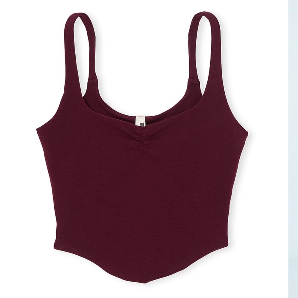 PINK by Victoria’s Secret, dark red tank top with shelf bra NWT